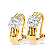 9K Gold Diamond Design Earrings (0.40ct)