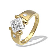 9K Gold Diamond Design Ring (0.21ct)