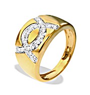 9K Gold Diamond Design Ring(0.22ct)