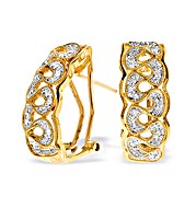9K Gold Diamond Detail Earrings (0.13ct)
