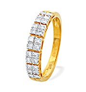 9K Gold Diamond Detail Half Eternity Ring (0.25ct)