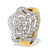9K Gold Diamond Detail Ring (0.42ct)