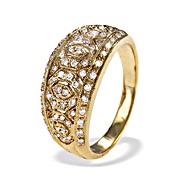9K Gold Diamond Detail Ring (D0.40ct)