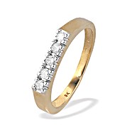 9K Gold Diamond Five Stone Ring (0.22ct)