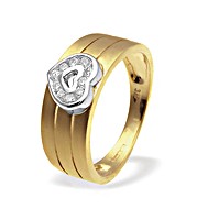 9K Gold Diamond Heart Ring (0.15ct)