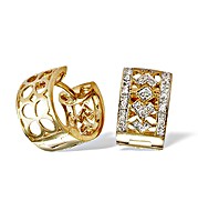 9K Gold Diamond Huggy Detail Earrings (0.25ct)