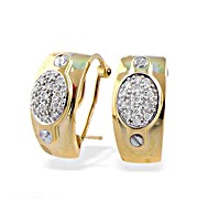 9K Gold Diamond Oval Detail Earrings (0.25ct)
