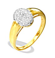 9K Gold Diamond Pave Ring (0.24ct)