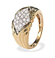 9K Gold Diamond Pave Ring (0.40ct)