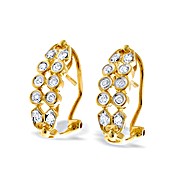 9K Gold Diamond Rubover Design Earrings(0.23ct)