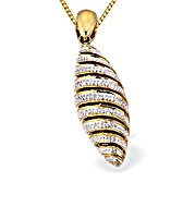 9K Gold Diamond Set Tapered Egg Pendant (D0.31ct)