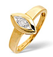 9K Gold Diamond Single Stone Ring in Oval Setting