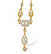 9K Gold Diamond Teardrop Design Necklace (0.11ct)