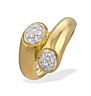 9K Gold Diamond Twist Ring (0.30ct)