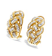 9K Gold Diamond Weave Design Earrings (0.31ct)