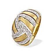 9K Gold Diamond Weave Design Ring