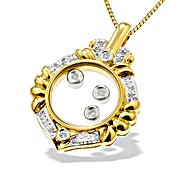 9K Gold Floating Diamond Pendant (0.18ct)