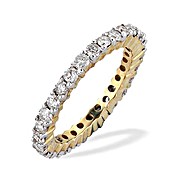 9K Gold Full Eternity Diamond Ring - Size M-N