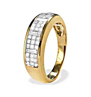 9K Gold Princess and Baguette Diamond Eternity Ring
