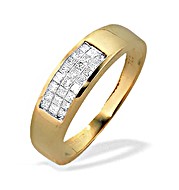 9K Gold Princess Diamond Ring (0.33ct)