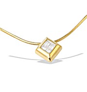 9K Gold Princess Diamond Slider Necklace (0.25CT)