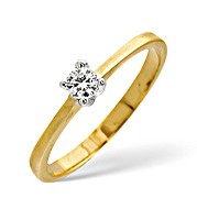 9K Gold Solitaire Diamond Ring 0.20CT