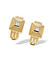 9K Gold Square Diamond Earrings (0.21ct)