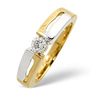 9K Gold Two Tone Ring 0.20CT