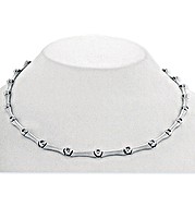 9K White Gold Rubover Diamond Collar Necklace (0.26ct)