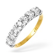 9KY Diamond Half Eternity Ring 0.75CT