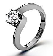 Certified 0.50CT Leah Platinum Engagement Ring H/SI2