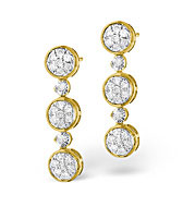 Chandelier Earrings 0.36CT Diamond 9K Yellow Gold