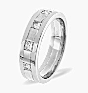 LADIES PALLADIUM DIAMOND WEDDING RING 0.35CT G/VS