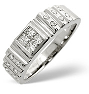 The Diamond Store.co.uk Mens Ring 0.56CT Diamond 9K White Gold