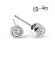 The Diamond Store.co.uk Mens Single Earring 0.05CT Diamond 9K White Gold