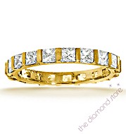 Olivia 18K G/Vs Princess Cut Diamond Full Eternity Ring 2.00ct With Bar