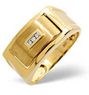 Onyx and 0.03CT Diamond Ring 9K Yellow Gold