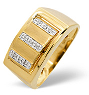 Onyx and 0.05CT Diamond Ring 9K Yellow Gold