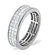 Princess Cut Diamonds 18K White Gold 3.25CT Eternity Ring