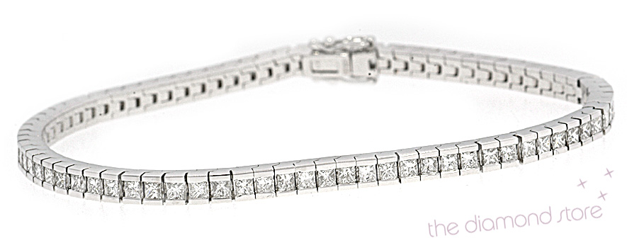 Princess Cut H/Si Tennis Bracelet 3.50CT Diamond 18KW