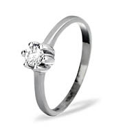 Solitaire Ring 0.25CT Diamond 9K White Gold