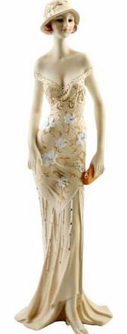The Emporium Gifts Art Deco Broadway Belles Lady Figurine. Peach Colour #25
