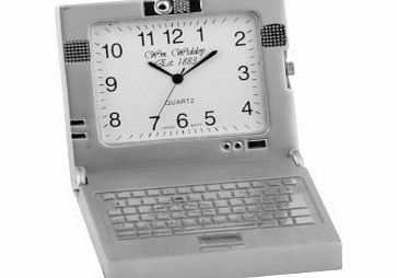 The Emporium Miniature Clocks Miniature Laptop PC Novelty Silver Tone Desktop Collectors Clock 9180S