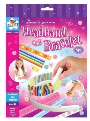 Kids Childrens Decorate Your Own Headband & Bracelet Set Jewellery Art Craft Set