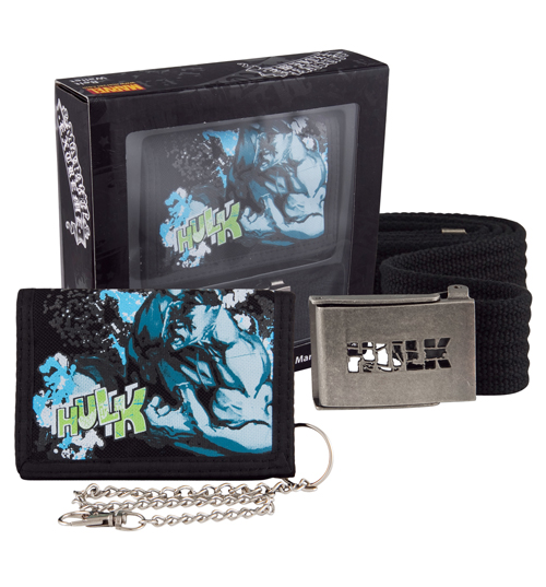 Hulk Marvel Wallet and Belt Gift Set
