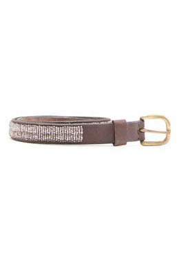 The Jacksons Silver Narrow Beaded Belt by The Jacksons