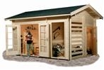 the Johnston Log Cabin: Single Window (45mm) 69x79 - Natural Timber