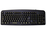THE KEYBOARD COMPANY Large Yellow Print Black Keyboard