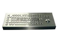 THE KEYBOARD COMPANY Stainless Steel IP65 Panel mount industrial trackball keyboard