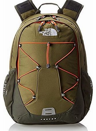 The North Face Jester Backpack - Burnt Olive Green/Red Orange, One Size